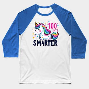 100 days smarter, kids adorable unicorn Baseball T-Shirt